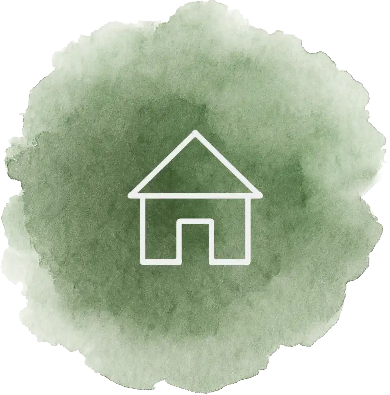 Talokuvake vesiväritahralla